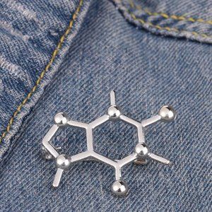 Caffeine Molecule Pin